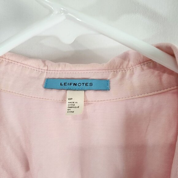 Leifnotes Pink & Burgundy Sleeveless Wrap Dress With Tie Waist - Size 10P - Picture 3 of 15